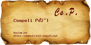 Csepeli Pál névjegykártya